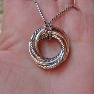 David Yurman Small Crossover Pendant w/Adjustable Chain - 14K/925 - Current Item